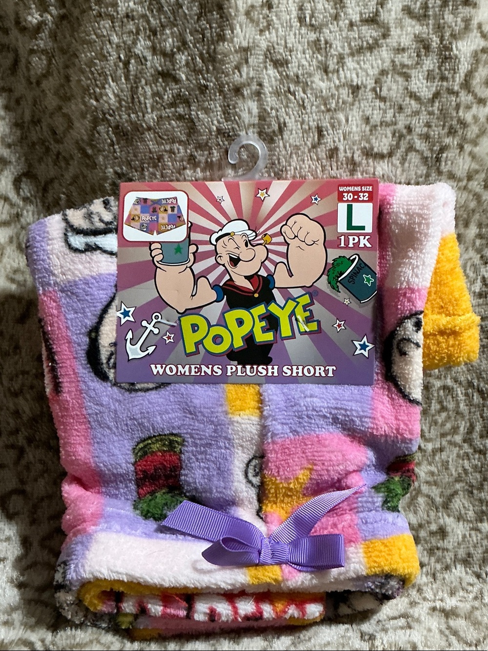 Women's Popeye Plush Shorts - Pastel Multi
